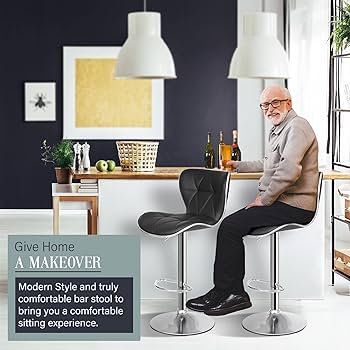 chic Amazon.com: ZENY Adjustable Swivel Bar Stools Set of 4